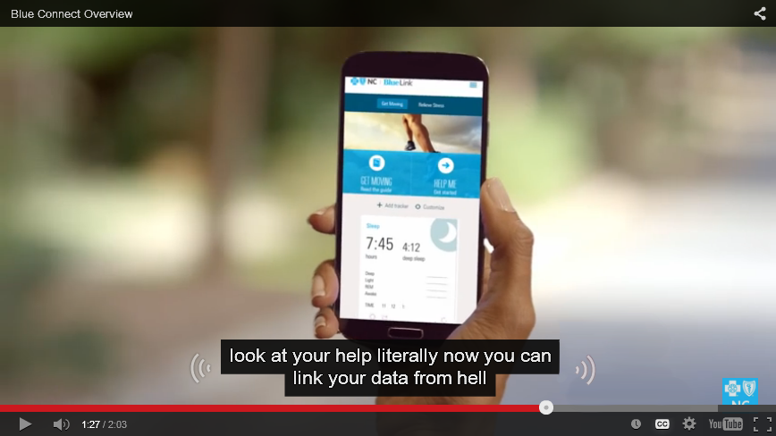 YouTube video with nonsense captions: Look at your help literally now you can link your data from hell